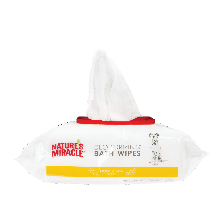 Natures Miracle Deodorizing Bath Wipes for Dogs Clean Breeze Scent