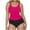 Hot Pink (Black Shorts), variant on Ruimatai Womens Tankini Swimsuit Sets Two Piece Ruched Tummy Control Scoop Neck Solid Bathing Suits Swim Tank Top and Bottom