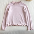 thumbnail image 4 of biudgviw Toddler Girls Long Sleeve Shirts Kids Ruffle Crewneck T-Shirts Casual Soft Basic Tees Cute Baby Girl Clothes(Pink,2-3 Years), 4 of 6