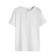 thumbnail image 4 of Men's 250g Pure Cotton Henley Neck Vintage Short Sleeve T-shirt, 4 of 8