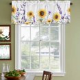 thumbnail image 3 of Spring Floral Curtain Valances for Windows, Kitchen Valance Window Treatments Panel 2 Pack, Summer Botanical Sunflowers Farmhouse Rod Pocket Short Curtains for Bathroom Bedroom 42 x 18 Inch, 3 of 8