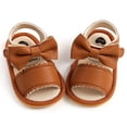 thumbnail image 3 of SOFMUO Unisex Baby Girls Boys Sandals Premium Soft Anti-Slip Rubber Sole Infant Bowknot Summer Outdoor Shoes Toddler First Walkers (Brown,0-6 Months), 3 of 6