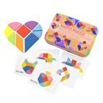 thumbnail image 2 of Bloques de de Conjunto Geométrico Mandipulativo Forma Puzzle Classic Educational Montessori Tangram Juguetes para Boys Girls Forma de calor Hugo Bloques de rompecabezas de Tangram, 2 of 10