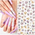 thumbnail image 3 of Abstract Face Nail Stickers Flower Leaf Butterfly Letter Color Block Decals Gel Polish Sliders Summer Spring Decor, 3 of 3