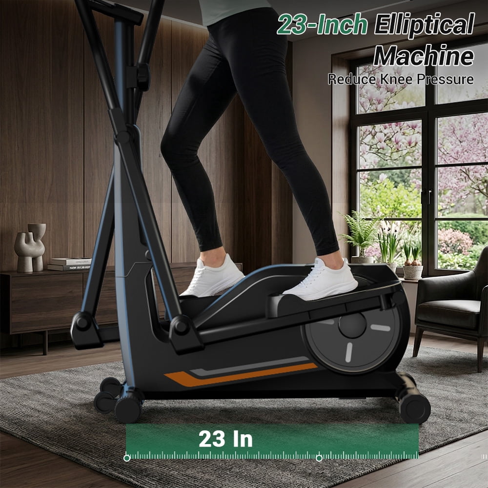 SONITU Magnetic Elliptical Machine for Home, 8 Resistance Levels, 12" Stride, LCD Display, 330 lb Capacity