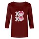 thumbnail image 5 of RKSTN Valentine's Day 3/4 Sleeve Tops for Women Oversized Crewneck Valentines Graphic Print Short Sleeve T Shirt Womens Casual Solid Round Neck Loose Comfy Three Quarter Sleeve Shirt Spring Clothes, 5 of 7