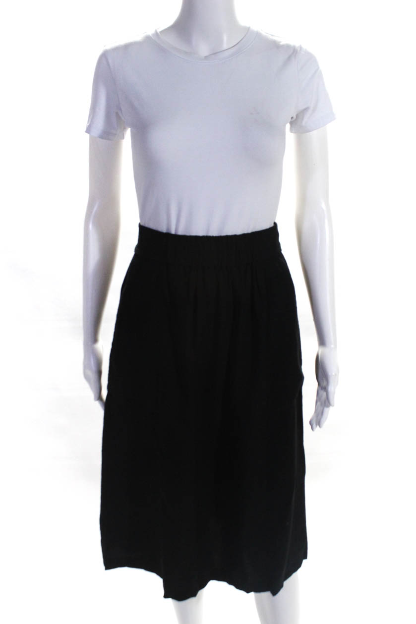 whistles black velvet skirt
