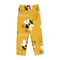 thumbnail image 4 of Balery Cute Bee Butterfly Yelllow print Women's Pajama Pants,Ultra Lightweight Pjs,Lounge Pant-XX-Large, 4 of 9