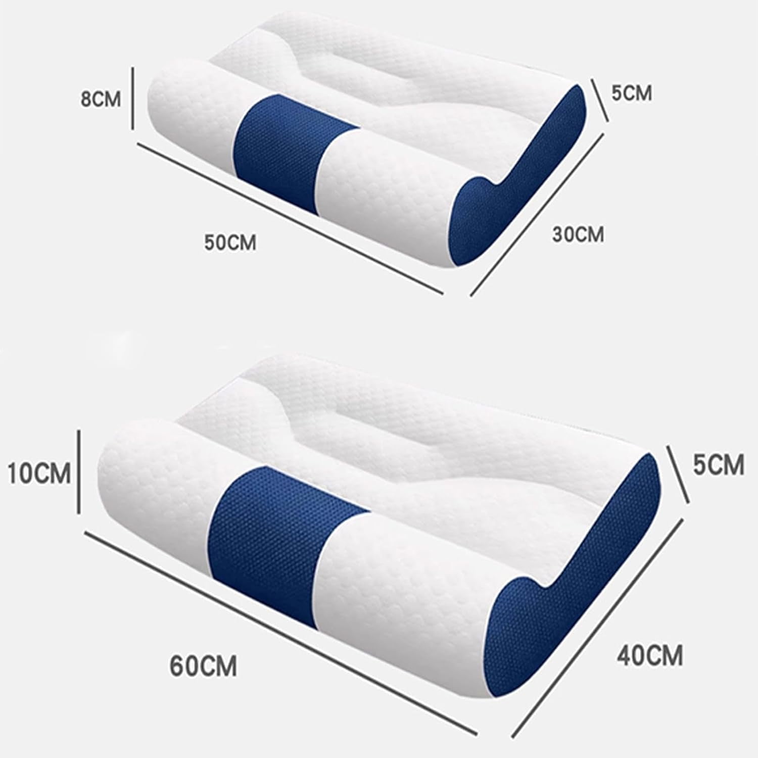Ergonomic Pillow,Neck Pillow Cervical Pillow for Neck Strain Relief, Neck Pillow for Sleeping,Cervical Contour Neck Support Pillows for Side Back Stomach Sleeper  (Blue,40 * 60cm)