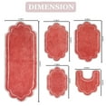 thumbnail image 4 of Home Weavers Allure Collection 100% Cotton Non-Slip Bathroom Rug Set Machine Washable Bathroom Rug, U Shaped Contour, Bathroom Rug, Bath Rug, Runner, Coral Color 5 Piece Bath Rug set, 4 of 9
