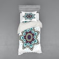 thumbnail image 2 of Ambesonne Nature Bedding Set 4 Pcs, Boho Blooming Flower, Queen, Purple Brown and Teal, 2 of 3