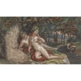 thumbnail image 2 of Robert Smirke 14x10 Black Ornate Wood Framed Double Matted Museum Art Print Titled: Wooded Scene with a Couple Laying Under a Tree, by a Stream, 2 of 5