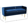 thumbnail image 3 of Meridian Furniture Audrey Navy Velvet Bench, 3 of 6