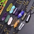 thumbnail image 2 of GKNET Natural Reiki Mineral Quartz Chakra Crystal Point Wand Obelisk Pendant Necklace-Rainbow Fluorite Quartz-1Pc, 2 of 9
