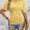 Yellow, variant on ZEHJUHAN Women's Ruched Fitted T-Shirt Short Sleeve Crew Neck Slim Fit Casual Top for Everyday Style