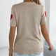 thumbnail image 3 of Blusas de Encaje de Manga Corta con Capucha de Cuello Redondo, 95% Poliéster 5% Spandex Camiseta Superior, 3 of 8