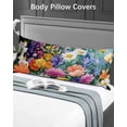thumbnail image 4 of Watercolor Spring Floral Body Pillow Case Cover - Microfiber Bed Throw Pillow Covers, Farmhouse Flowers Colorful Decorative Lumbar Pillow Cover with Envelope Closure for Sofa/Travel 20"x54", 4 of 6