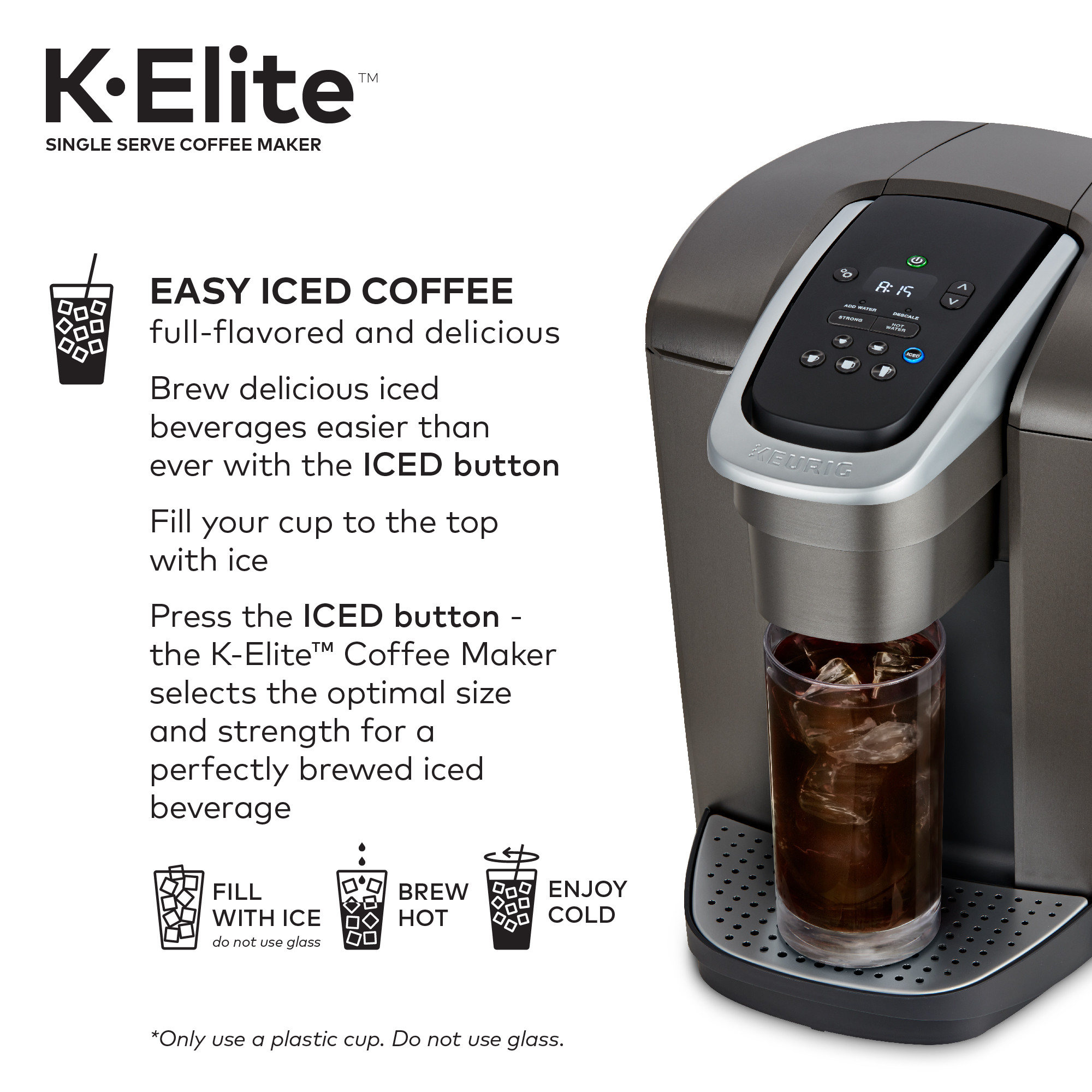 Keurig K-Elite Single-Serve K-Cup Pod Coffee Maker, Brushed Slate - image 7 of 16