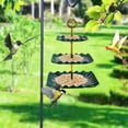 thumbnail image 2 of FeiFu Tiered Bird Feeder and Bath Combo,3-Story Double-Function Hanging Station with Spill-proof Design, Weather Proof Courtyard Garden Bird Feeder Green, 2 of 5