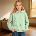 thumbnail image 2 of GobdXE Solid Girls Raglan Long Sleeve Hoodie Pullover Kids Dual Patch Pocket Hooded Sweatshirt Loose Casual Daily Fashion Top, 2 of 4