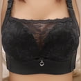 thumbnail image 2 of Alun Women's Wireless Push up Bras Floral Lace Splicing Design Seamless T Shirt Bra Comfort Light Support Thin Padded Full Coverage Everyday Wear Bralettes Black 46, 2 of 3