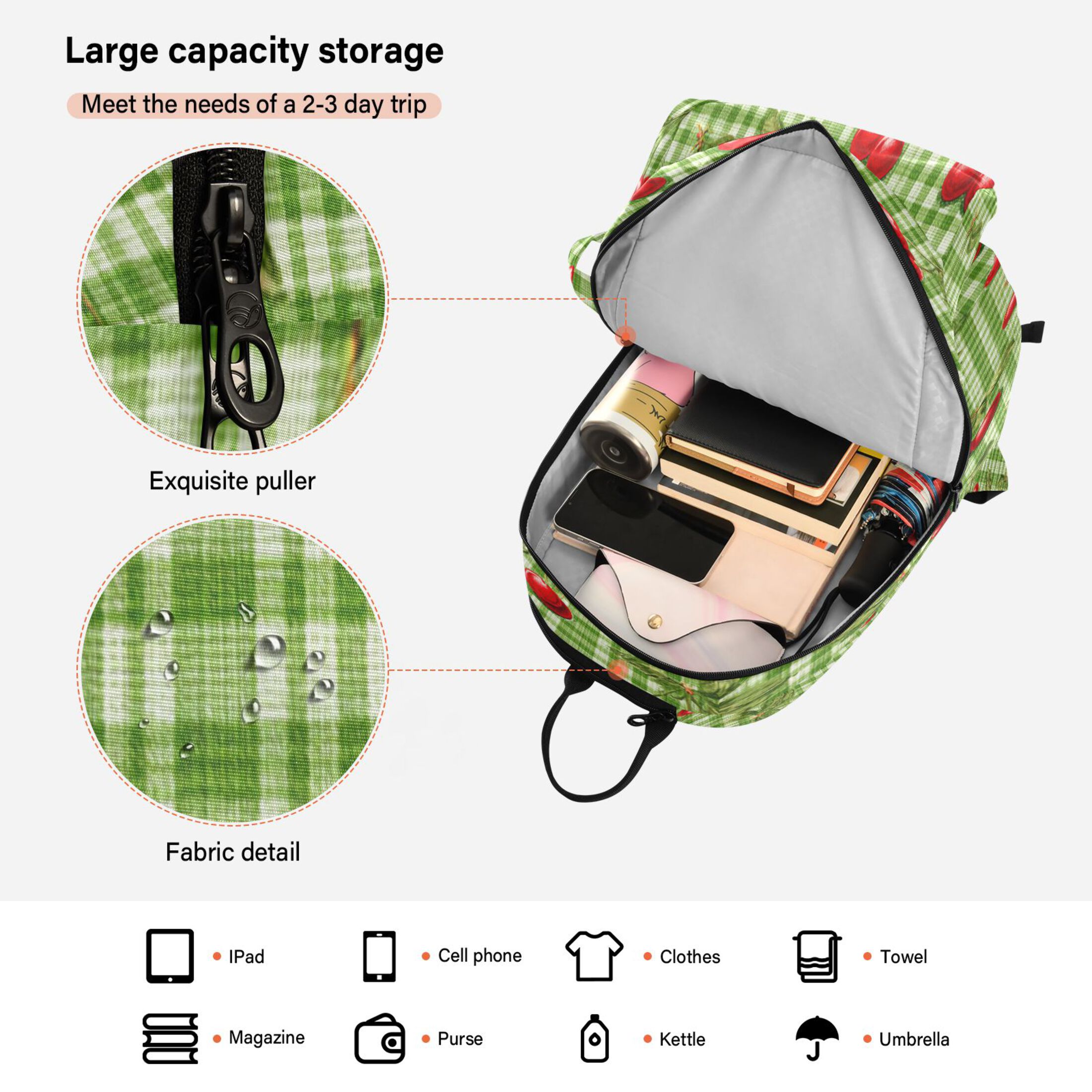 2 Racquet Holder Tennis Backpack Tennis Racket Covers Gym Bags Inspiration Cherry Painting