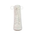 thumbnail image 6 of BLISSFUL STEP Women's Pointy Toe Block Heel Glitter Ankle Boots White 9, 6 of 7
