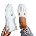 thumbnail image 3 of Domzle Orthopedic Breathable Soft Shoes Arch Support, Women Wide Width Breathable Walking Comfortable Slip On Sneakers White, 3 of 7