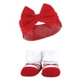 thumbnail image 4 of Hudson Baby Infant Girl Headband and Socks Giftset, Navy Red, One Size, 4 of 5
