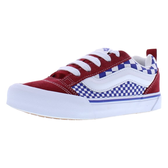 Vans KNU Skool GS Boys Shoes Size 4.5, Color: Mix Checker Red/Blue