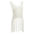 thumbnail image 1 of Bikini con Borlas de Ganchillo para Mujer, Traje de Baño, Camiseta Sin Mangas con Hueco Bohemio - Blanco, Único Sunnimix cubierta de bikini, 1 of 8
