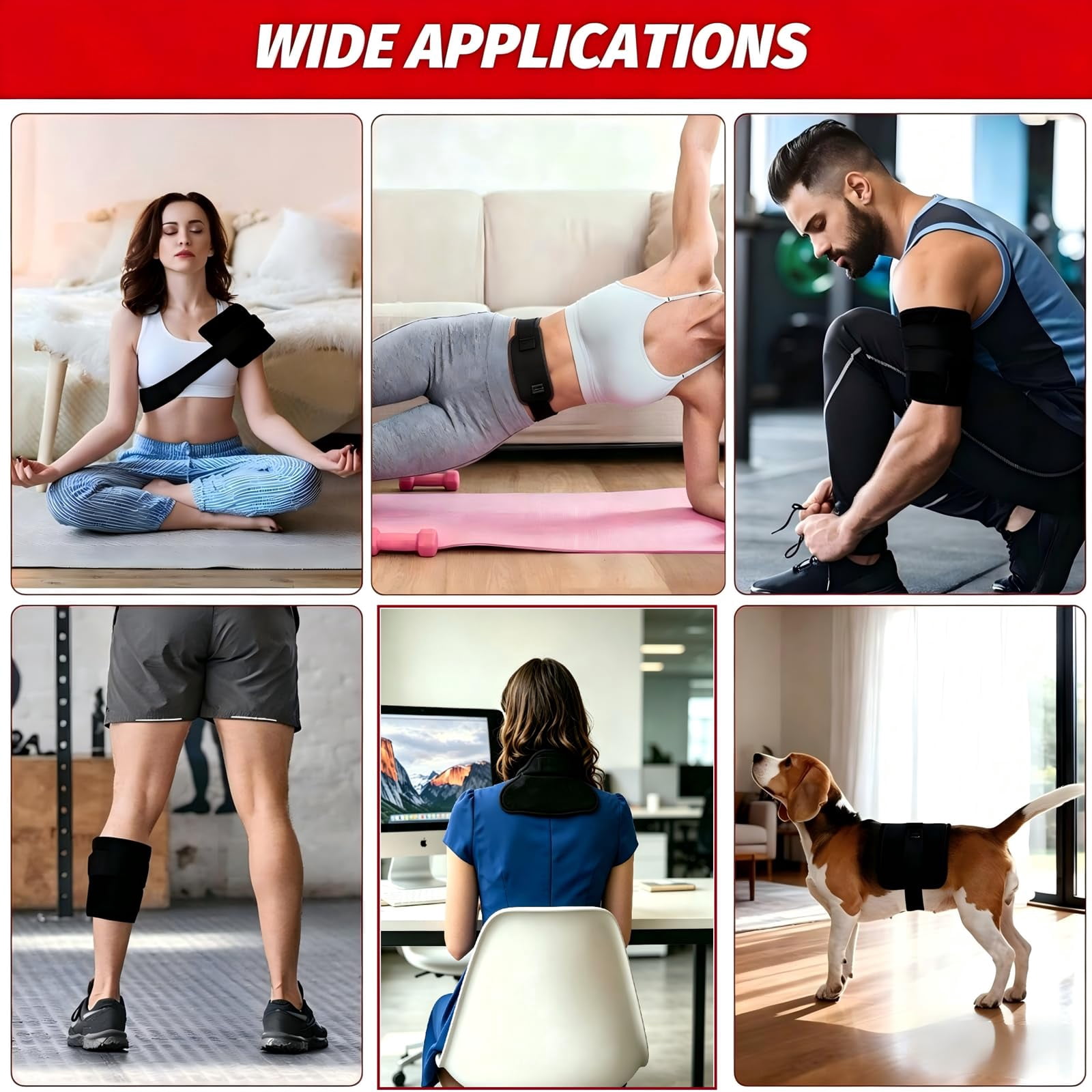 Red Light Therapy Pad for Body, 3-in-1 LED 660nm & 850nm Infrared Light Therapy Pad for Dogs, Shoulder, Back, Knee.with Timer Controller Gift for Women Men