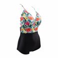 thumbnail image 1 of Traje de baño para dama Gota de Rocio  Modelo 185, Traje de baño completo, Negro con flores, 1 of 2