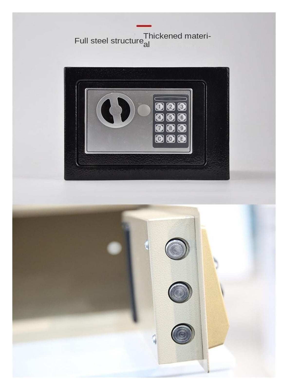 Digital Safe Box Mini Steel Safes Money Bank Small Household Password Key Safety Security Box Keep Cash Jewelry Document ,Prevent Theft