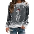 thumbnail image 2 of Chandails d'Automne d'Hiver Grande Taille pour Femmes Chandails de Noël pour Femmes Arbre de Noël Suéter Navideño Mujer Mignon Col Rond Chandails à Capuchon Amusants, 2 of 4