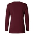 thumbnail image 4 of Women's Sorry Can't Dog Funnny Letter Print Sweatshirts Dog Lover Pullover Fashion Summer Clothes Y2K Tops Dressy Casual Round Neck Blouse Vintage Long Sleeve Tunic Tops Flowy Wine T Shirts XXL, 4 of 7