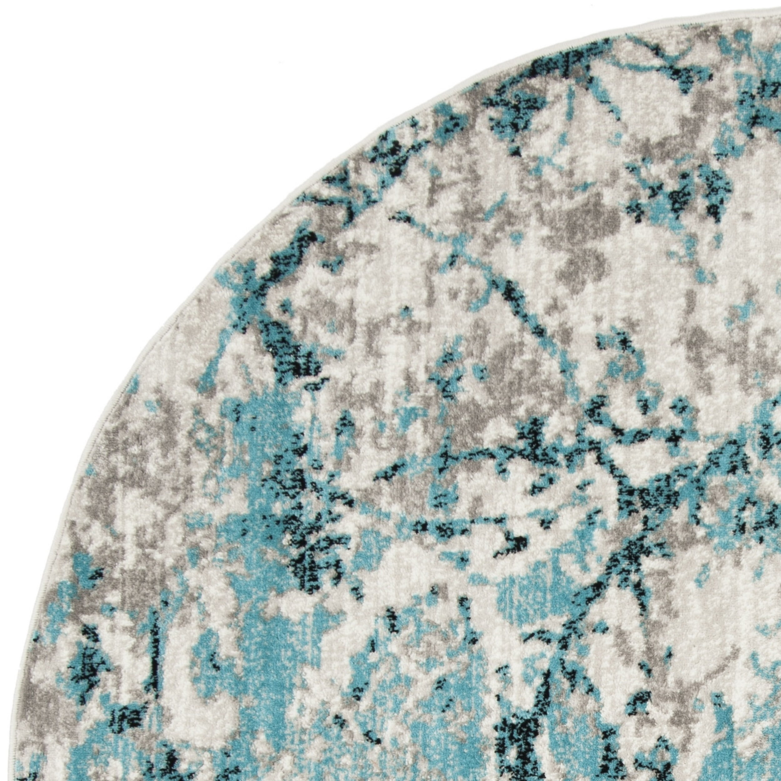 SAFAVIEH Skyler Joisse Abstract Area Rug, Blue/Ivory, 6'7" x 6'7" Round