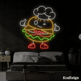 thumbnail image 3 of Craftnamesign Chef Burger Neon Sign, Burger Shop Decor, Fast Food LED Sign, 3 of 4