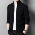 thumbnail image 3 of Cárdigan de punto para hombre, suéter de lana pura para otoño e invierno, cuello alto, informal, grueso, suelto, estilo coreano, abrigo de temperamento para hombre, 3 of 4