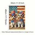 thumbnail image 2 of 1PC, 2D Flat two Yorkshire Terriers wearing the American flag Independence Day garden flag, durable polyester anti-fading outdoor courtyard decoration, suitable for porch, lawn, farmhouse and holiday, 2 of 6