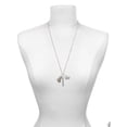 thumbnail image 3 of Delight Jewelry Silvertone Large Translucent Pastel Flying Butterfly Always My Mother Bar Zoe Necklace, 3 of 4
