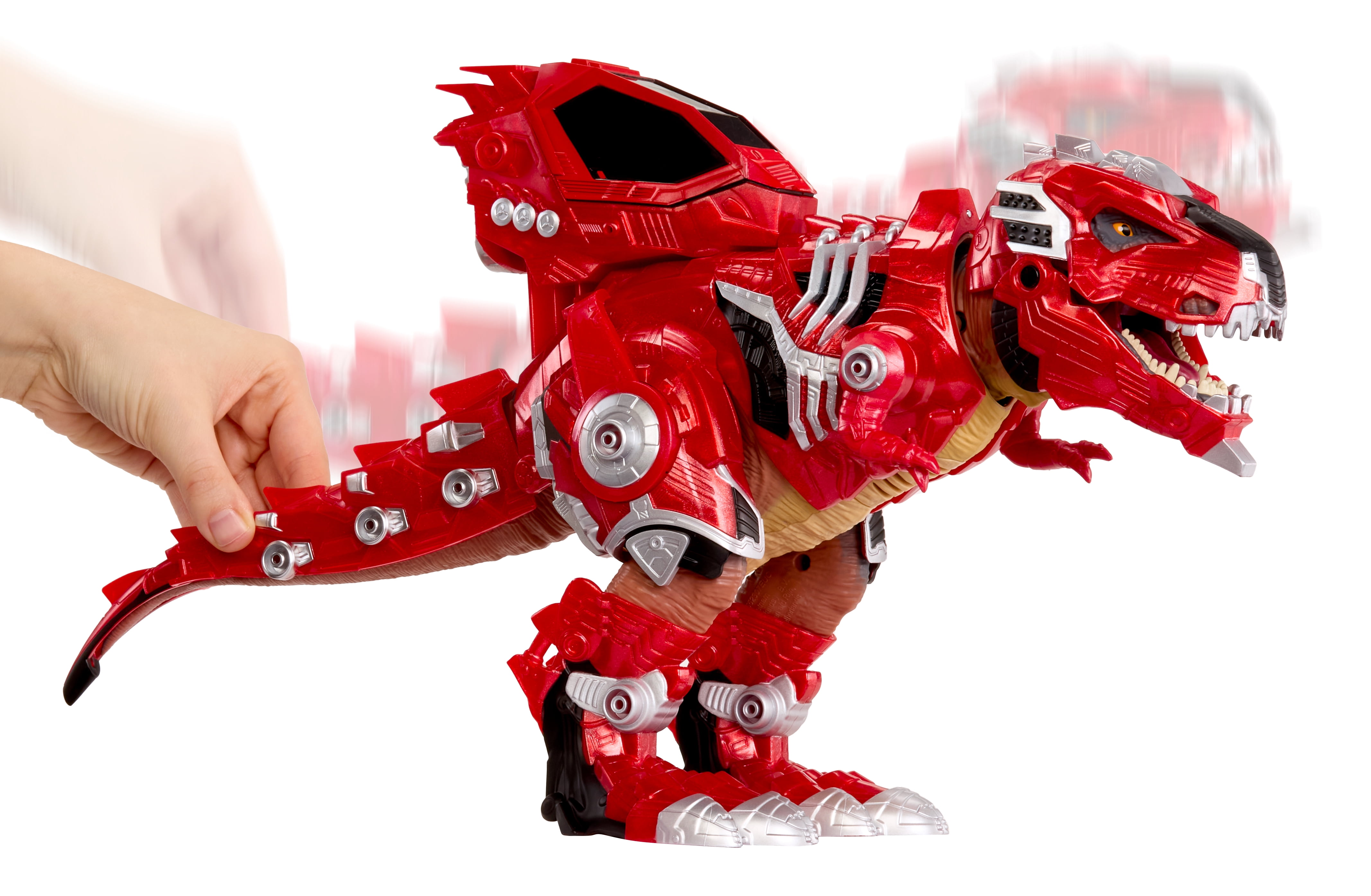 Armorsaurs Armor-Up T-Rex Dinosaur Ajax Toy Figure with 7 Removable Armor Pieces, Tail-Triggered Chomp, Pilot Pod Compatible, Kids, Boys, Girls, Ages 6+