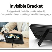 Case for Samsung Galaxy Z Fold 5 5G, with Detachable Magnetic S Pen Holder and S Pen, Build-in Hidden Kickstand 2 In 1 Protective Phone Case Cover for Samsung Galaxy Z Fold 5, Iceblue