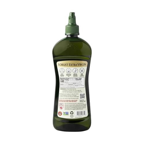 Pompeian Easy Squeeze, Robust Extra Virgin Olive Oil, First Cold Pressed, Full-Bodied Flavor, Mess Free, Perfect For Salad Dressings & Marinades, 25.4 Fl Oz., Single Squeeze Bottle - Pack of 2