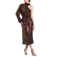 thumbnail image 2 of INSPIRE CHIC Vestido de cóctel de una sola manga con lentejuelas y mangas largas para mujer M Multicolor, 2 of 6