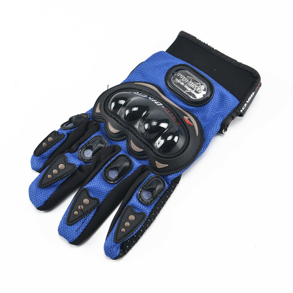 Blue Thermal Waterproof Motorbike Motorcycle Gloves Carbon Knuckle Protection