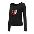 thumbnail image 3 of Babysbule Womens Valentine's Day New Arrivals Tops Women Fashion Casual Print V-Neck Loose Long Sleeve T-shirt Blouse Pullover, 3 of 6