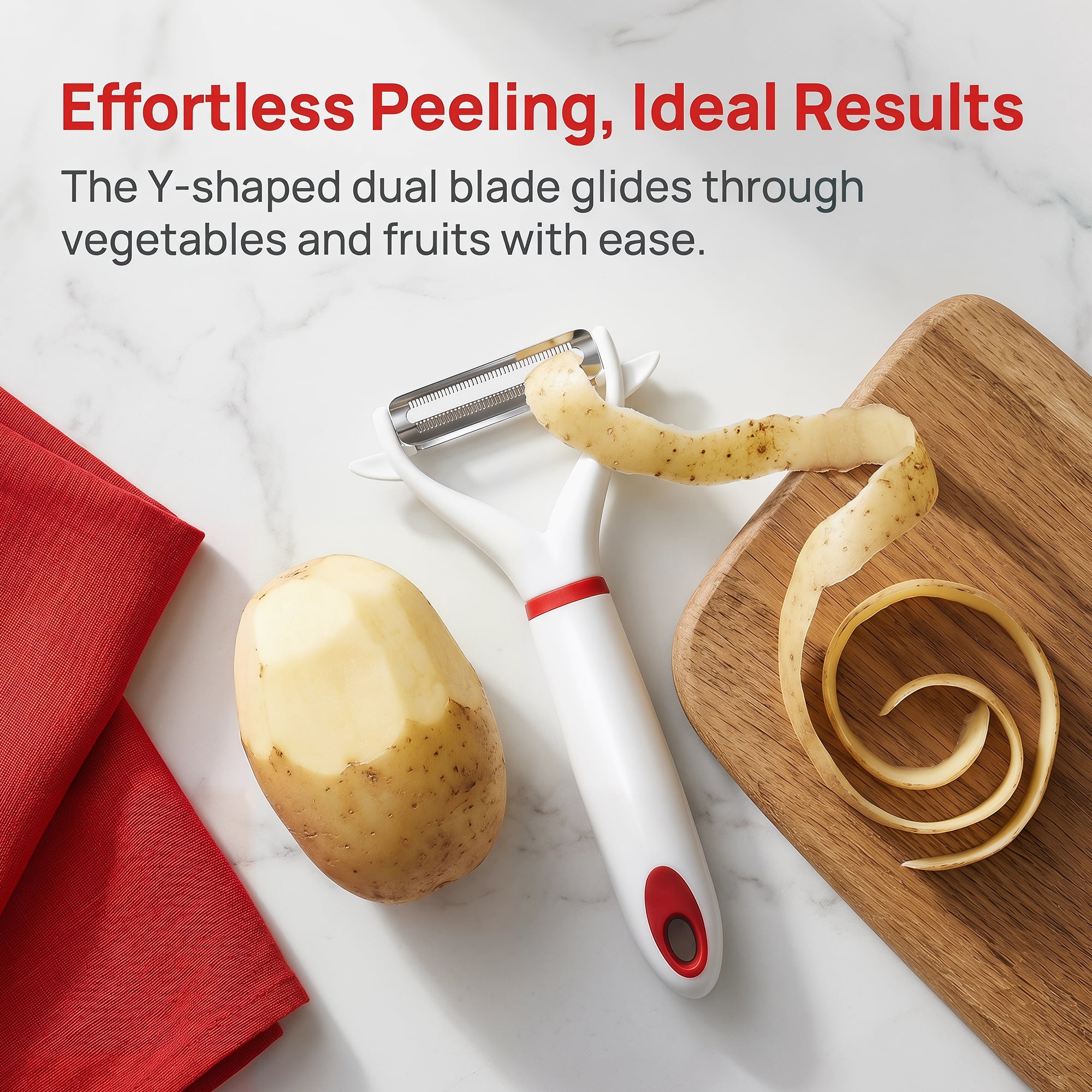 Unique Bargains Stainless Steel Durable Peeler with Ergonomic Handle Red 6.7" x 3"