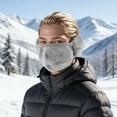 thumbnail image 2 of Unique Bargains 1 Pc Two-in-one Face Mask Windproof Balaclava for Cycling Light Gray, 2 of 6