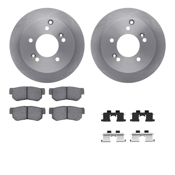 Dynamic Friction Company Rear Brake Rotors with 5000 Advanced Brake Pads includes Hardware 6512-03176